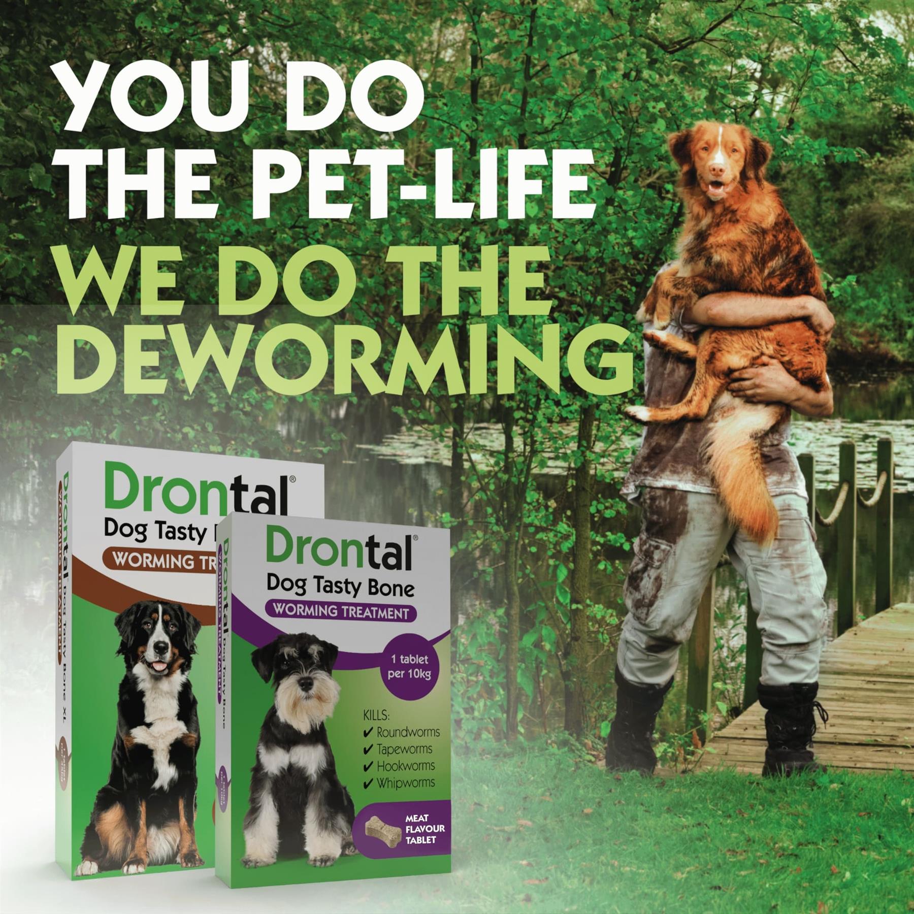 Drontal Plus for Small and Medium Dogs Bone Shaped Worming Tablet Packs