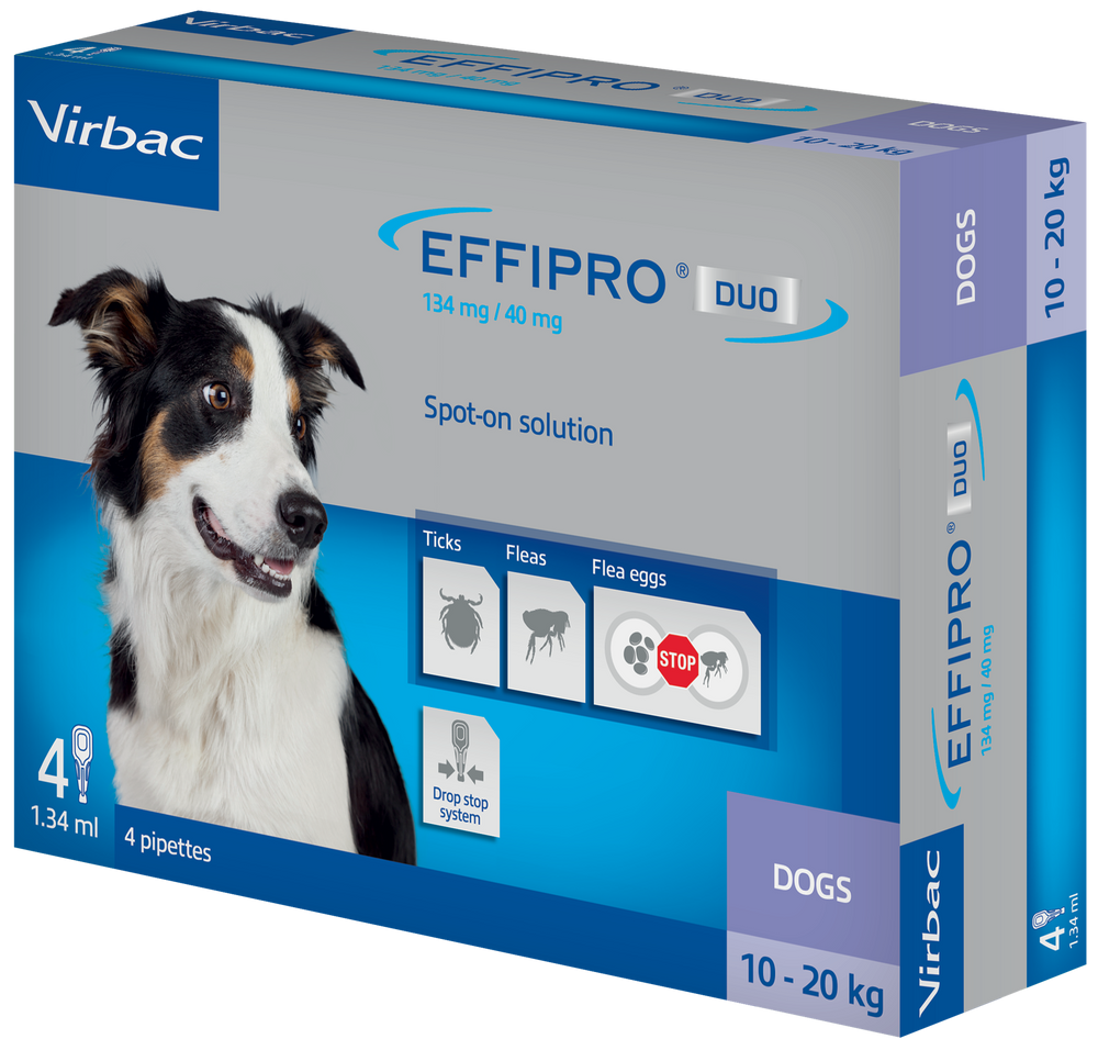 Effipro Duo Spot on Solutions For Cat S/M/L/XL Dog 4 Pipettes per Pack