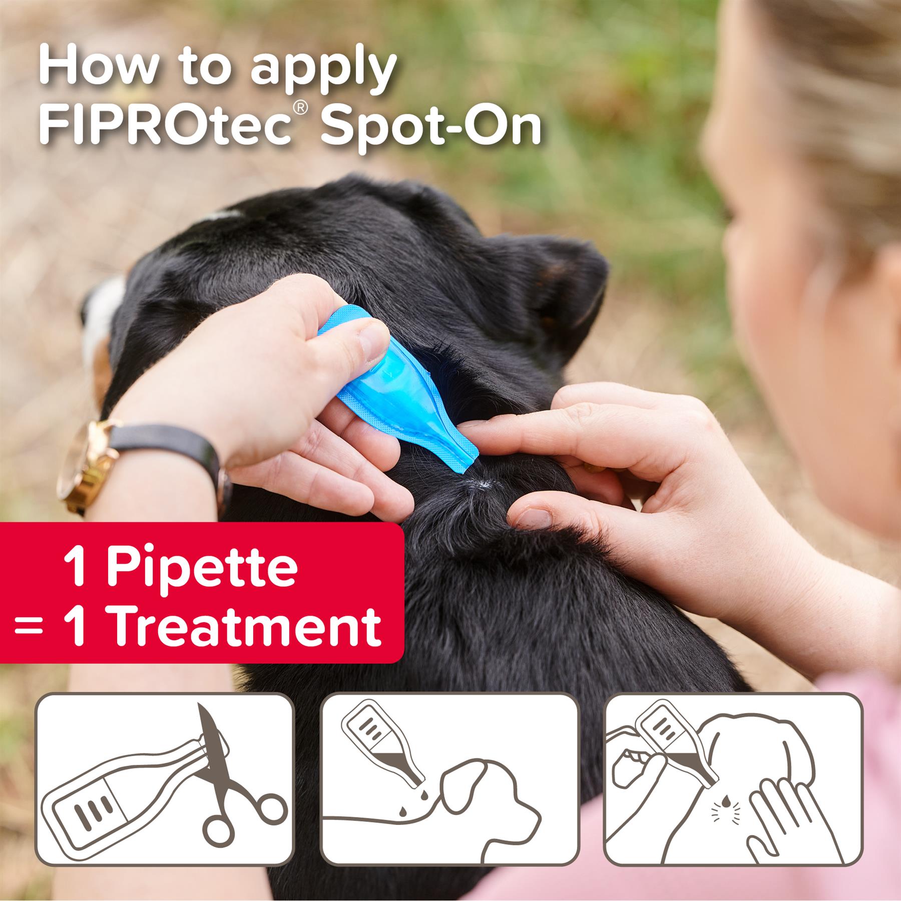 Beaphar FIPROtec Flea & Tick Spot-On Treatment for Extra Large Dogs (40-60kg), 1, 4
