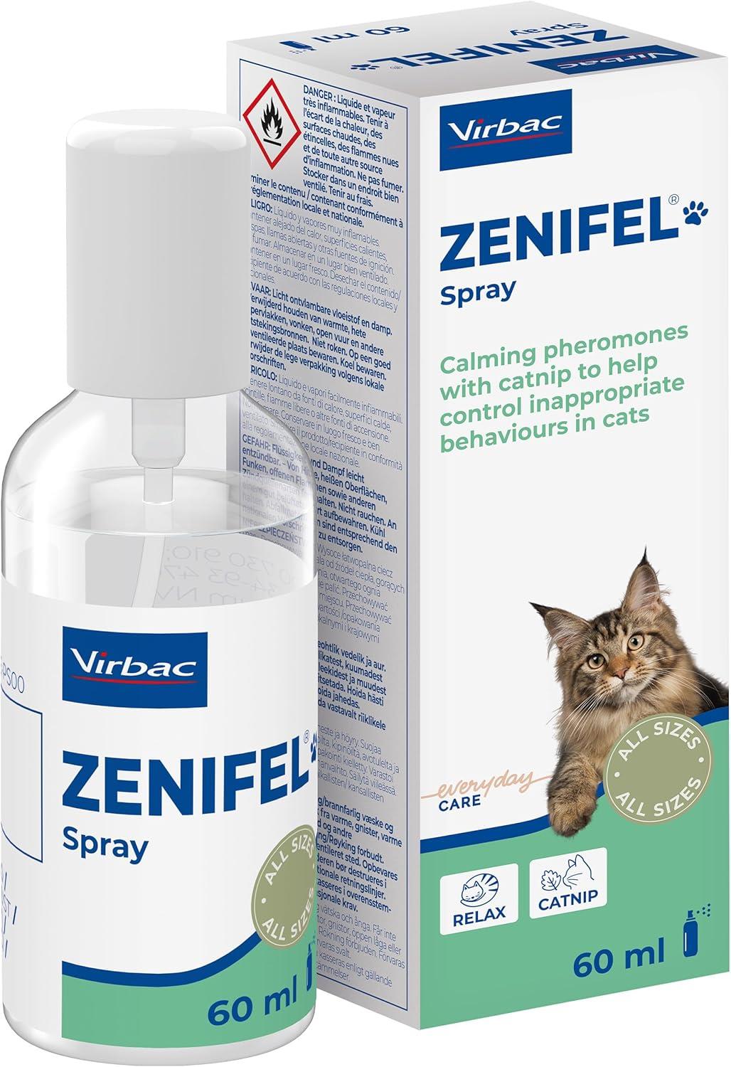 Virbac Zenifel Calming Gel Diffuser & Calming Spray For Cats Calming Pheromones Stress Relief