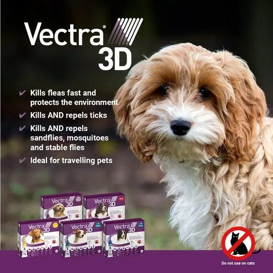 Vectra 3D Spot on Solution Flea, Ticks and Mosquito Repellent For Dogs, 3 Pipettes