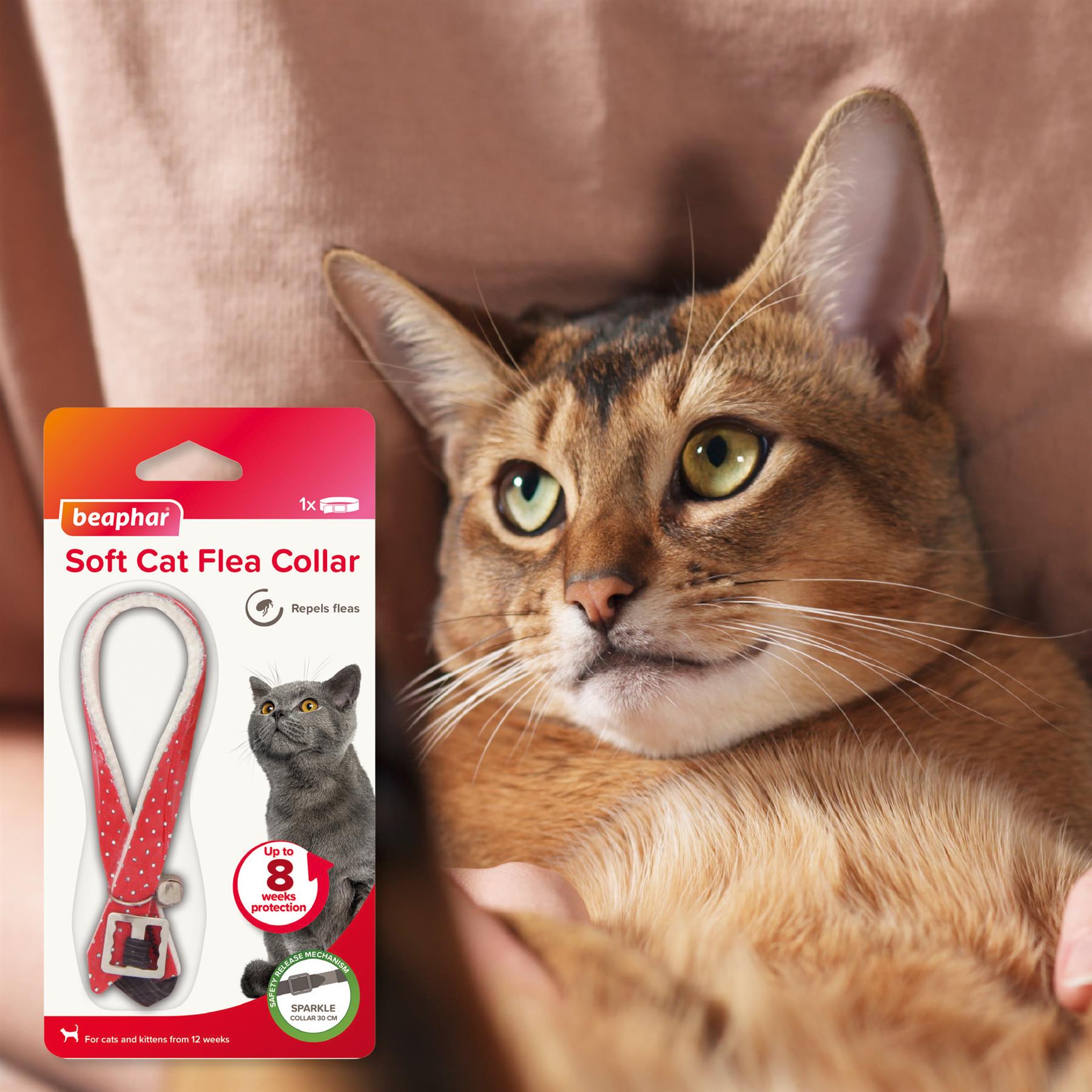 Beaphar Cat Flea Collar Red, Blue & Black FOR FLEAS TREATMENT UK STOCK FREE POST