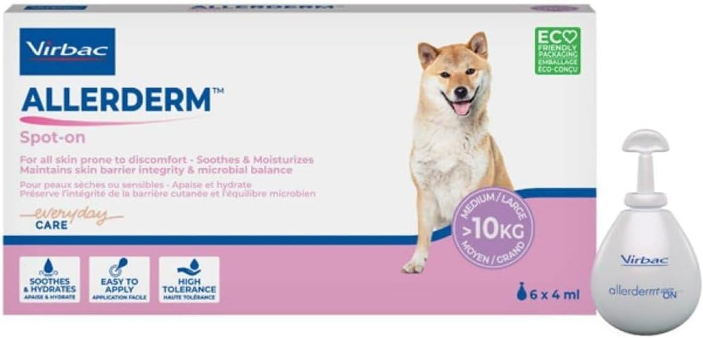Allerderm Spot on Solution for Dogs and Cats - Topical Skin Ointment - 6 Pipettes