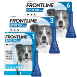 FRONTLINE Spot On Flea & Tick Treatment For Medium Dogs 10-20 kg 1, 3 and 6 Pipettes