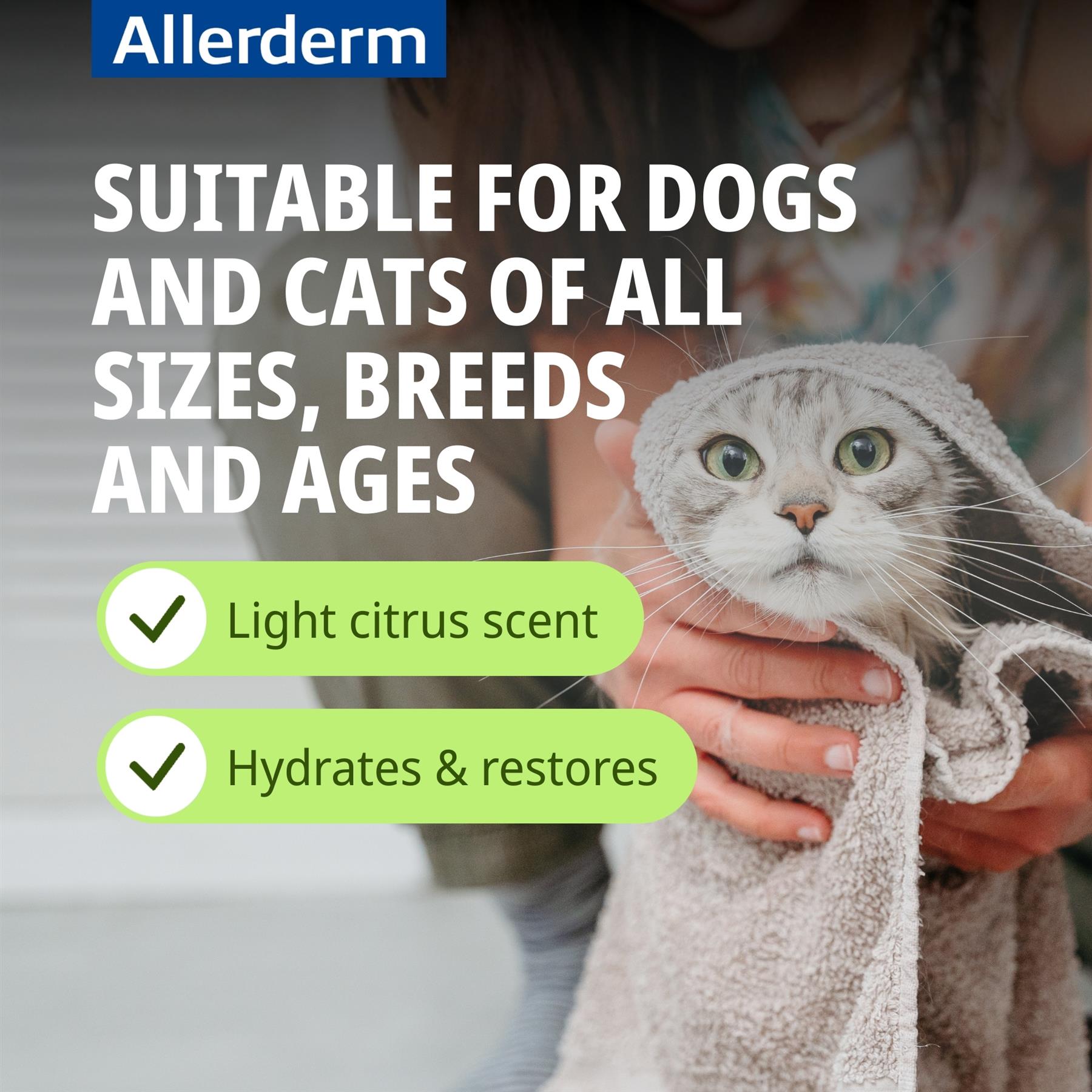 Virbac Allerderm Dry & Scaly Skin and Sensitive Skin Shampoo For Cats & Dogs 250ml