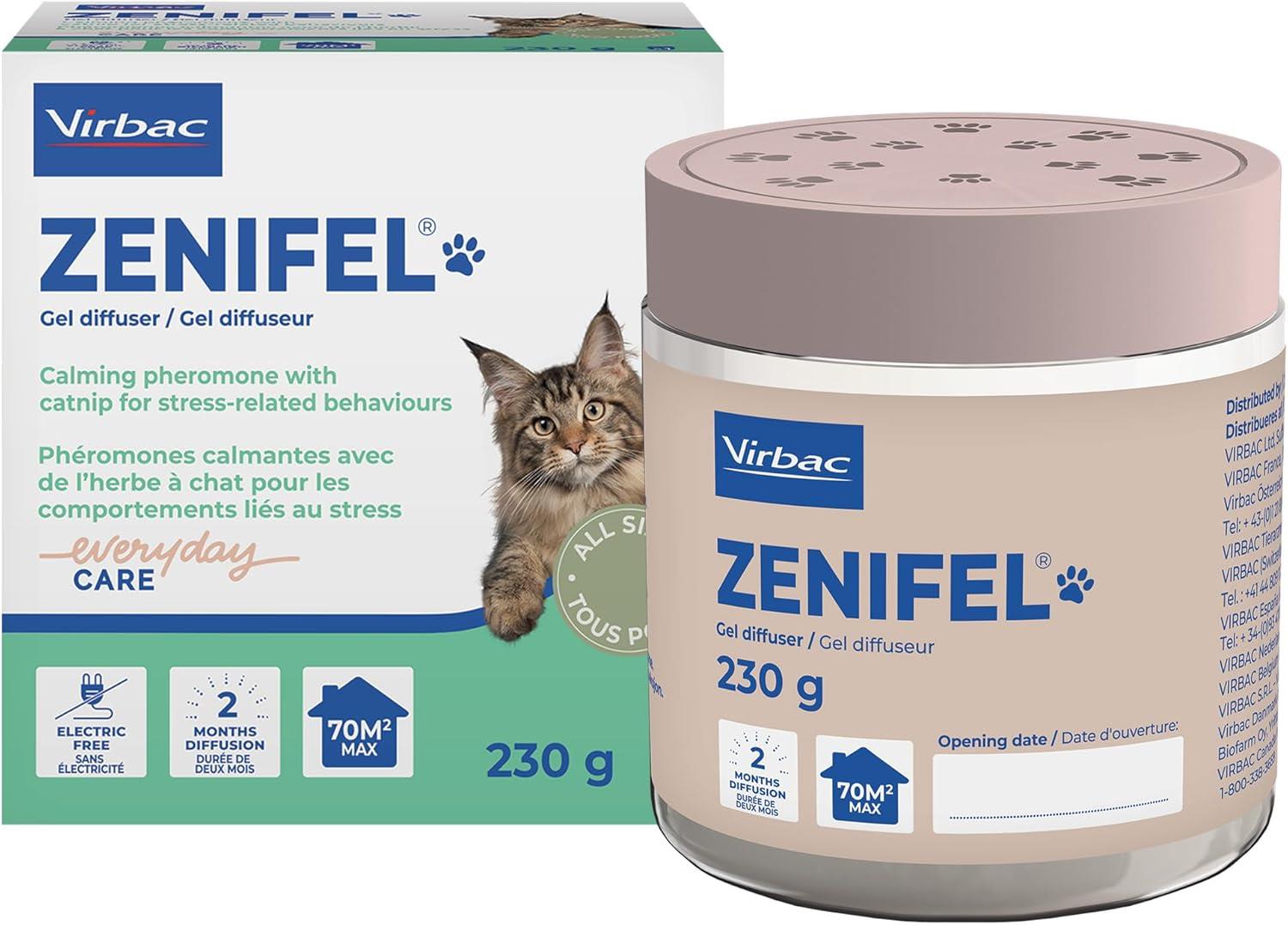 Virbac Zenifel Calming Gel Diffuser & Calming Spray For Cats Calming Pheromones Stress Relief