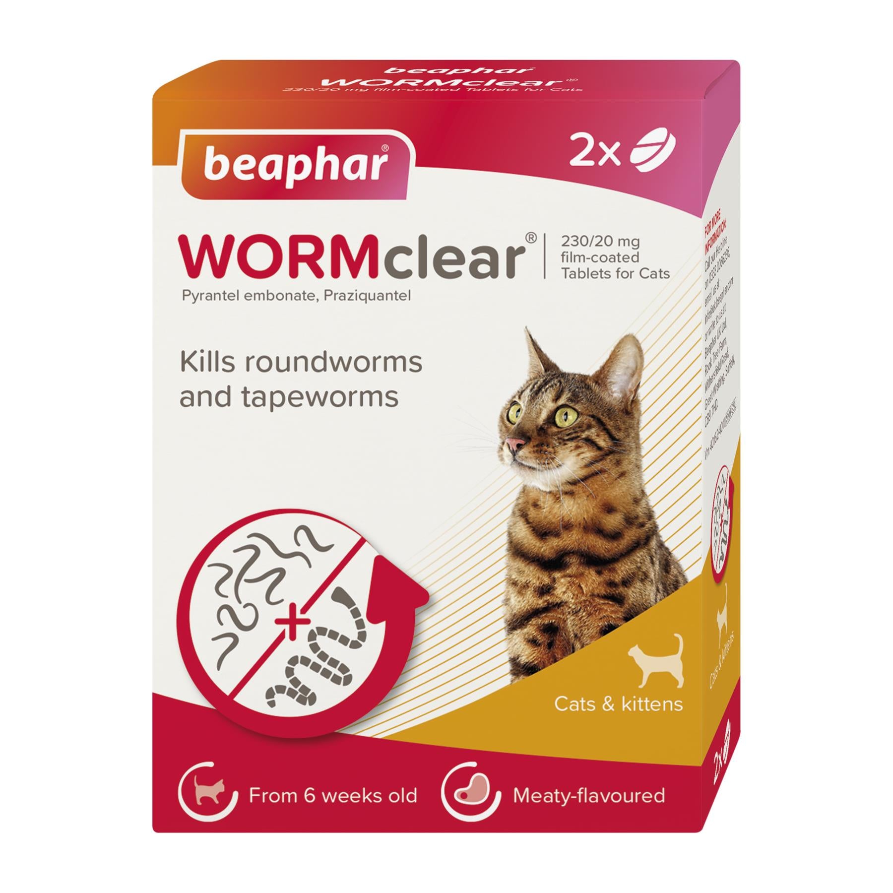Beaphar WORMclear Worming Tablets for Cats, Kittens, Small Medium and Large Dogs
