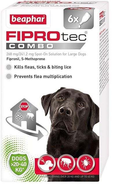 Beaphar FIPROtec COMBO Dog/Cat Flea and Tick Treatment Spot On Solution Effectiv