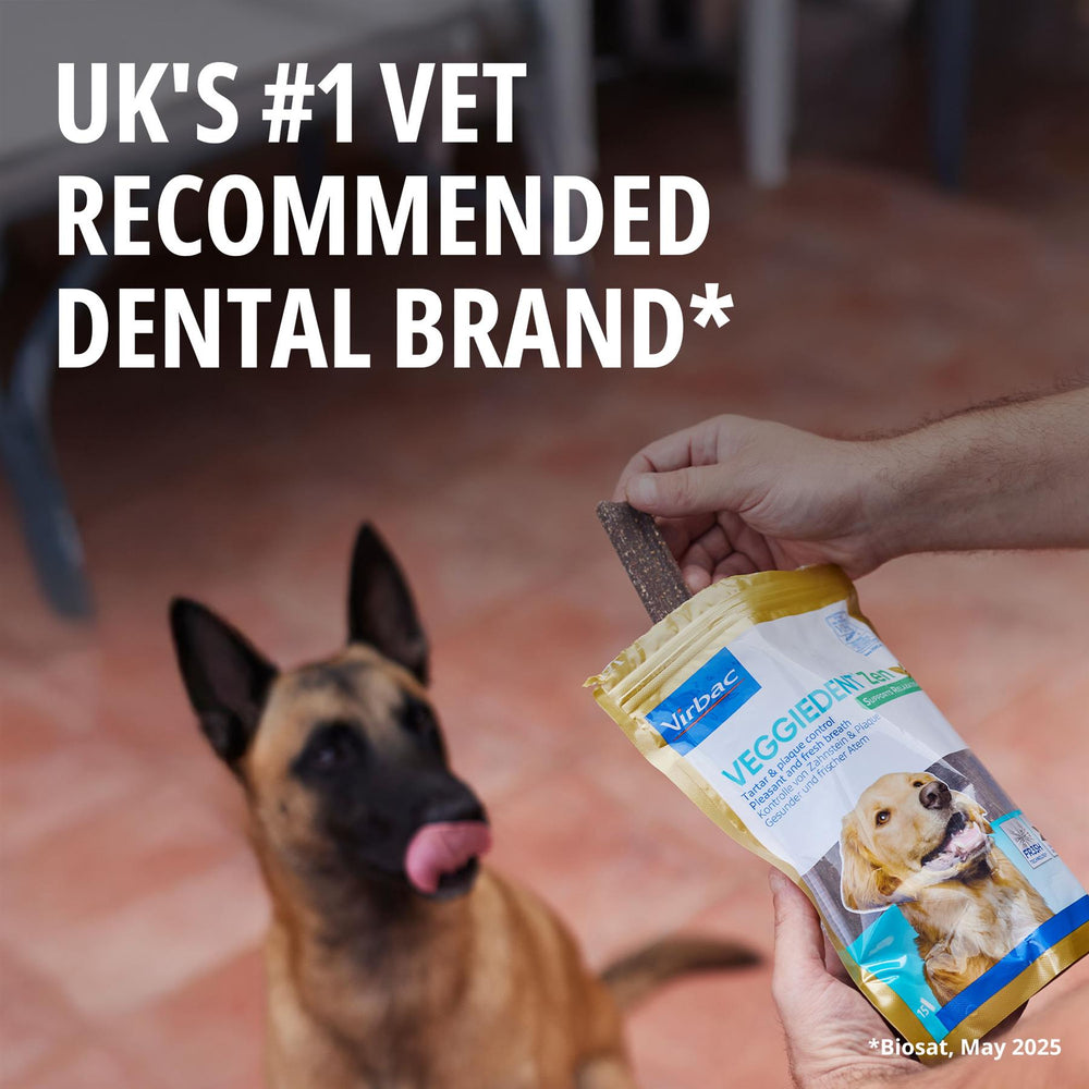 Virbac Veggiedent Zen 15 Dental Oral Care Dog Chews + Calming Anxiety Relief XS S M L