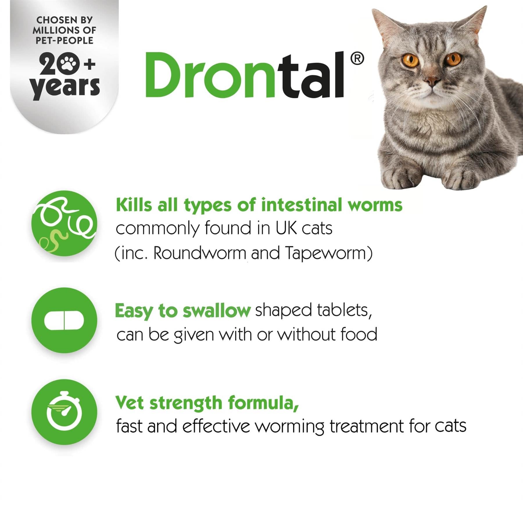 Drontal Wormer XL Tablets for Large Cats (Over 4kg)