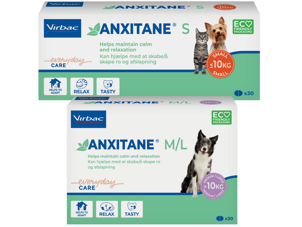 Anxitane Dog Calming Anxiety Stress Relief 30 Chewable Tablets For Dogs, Cats -