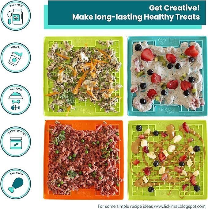 Lickimat Treat mats for Dogs and Cats Pets Enrichment Plates Pet Treat 3 Pack UK