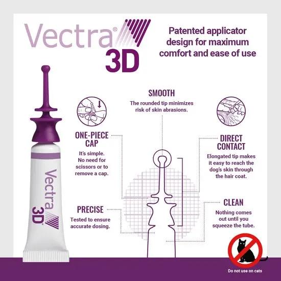 Vectra 3D Spot on Solution Flea, Ticks and Mosquito Repellent For Dogs, 3 Pipettes