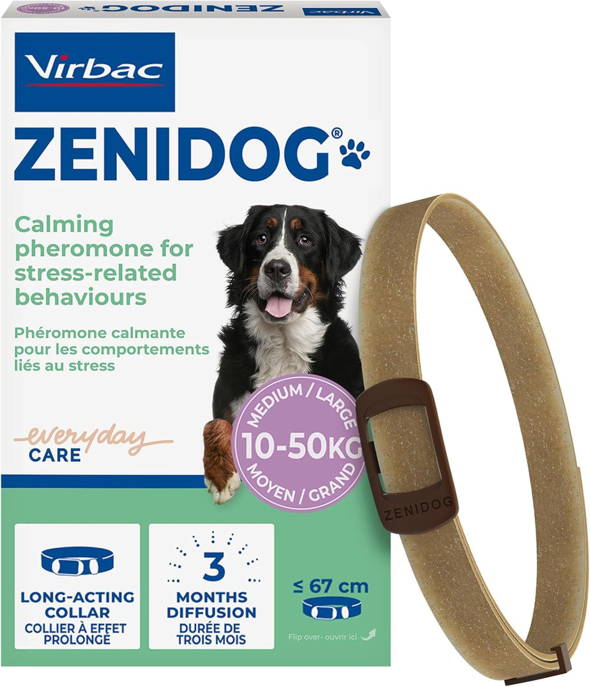 Virbac Zenidog Collar Calming Pheromones Stress Relief for Medium to Large Dogs