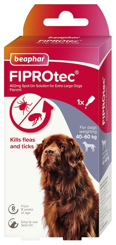 Beaphar FIPROtec Flea & Tick Spot-On Treatment for Extra Large Dogs (40-60kg), 1, 4